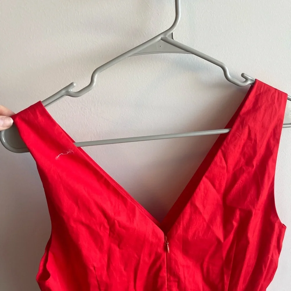 J Crew Red Sleeveless Peplum Top